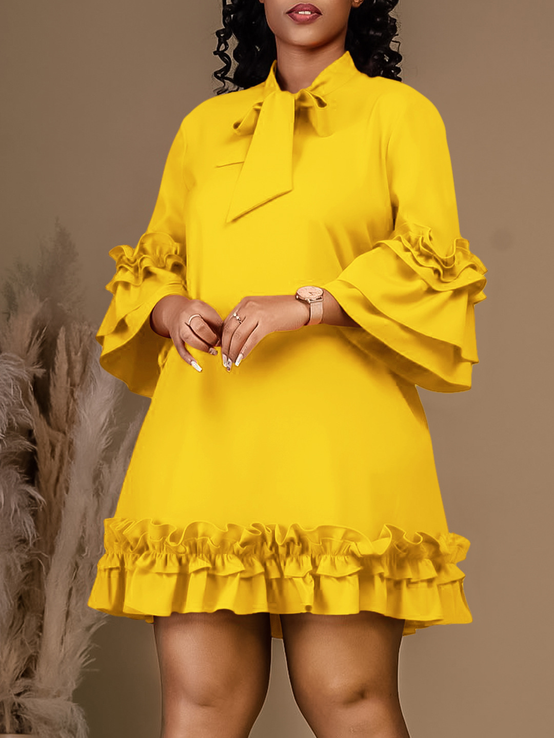 Yellow Summer Clothing - Customized 2025 Summer Elegent African Women
