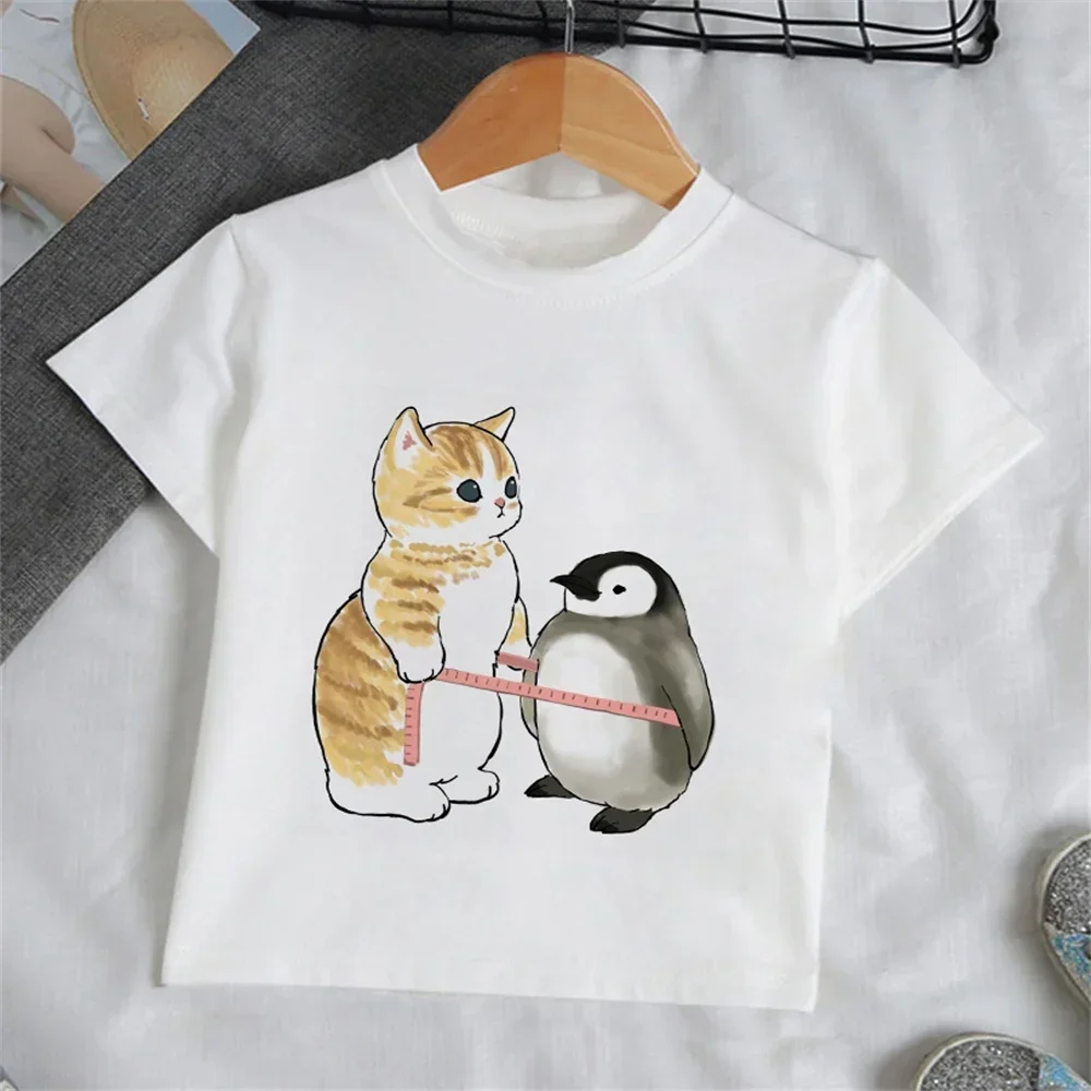 Summer Clothing Baby - Children Clothes Girl Cartoon Cat T-Shirt