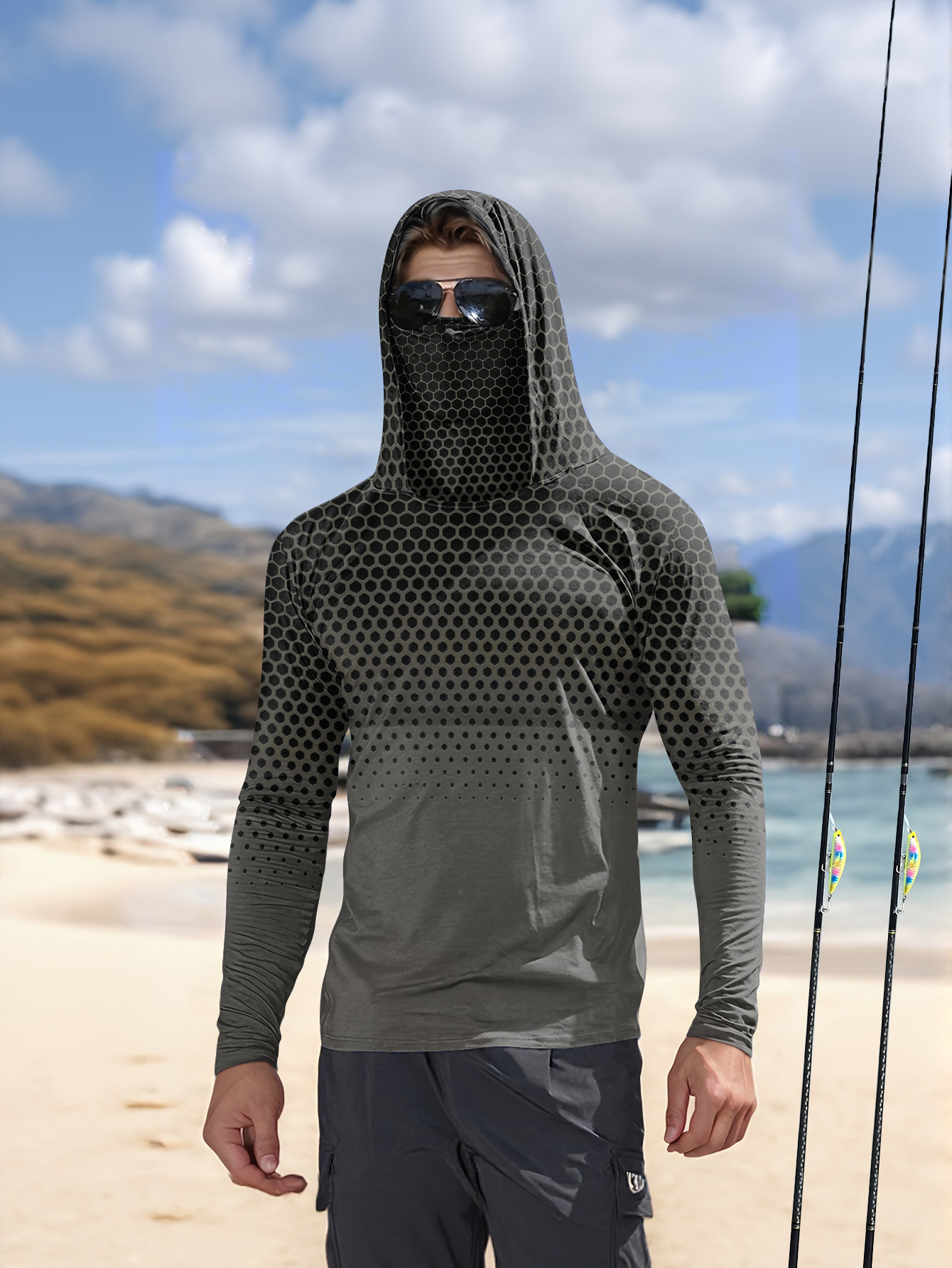 Summer Outdoor Clothing - Men Summer UPF50+ Fishing Hoodie With