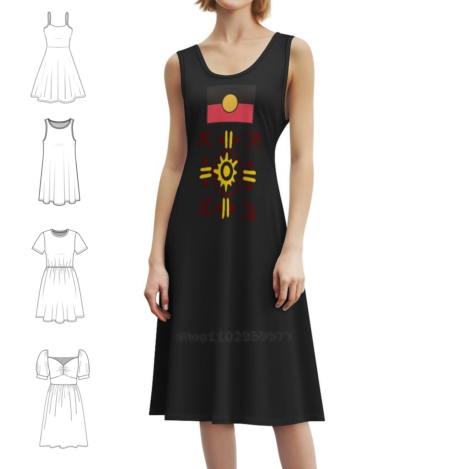 Summer Clothing Women Australia - Aboriginal Preppy Style Mini Dress For