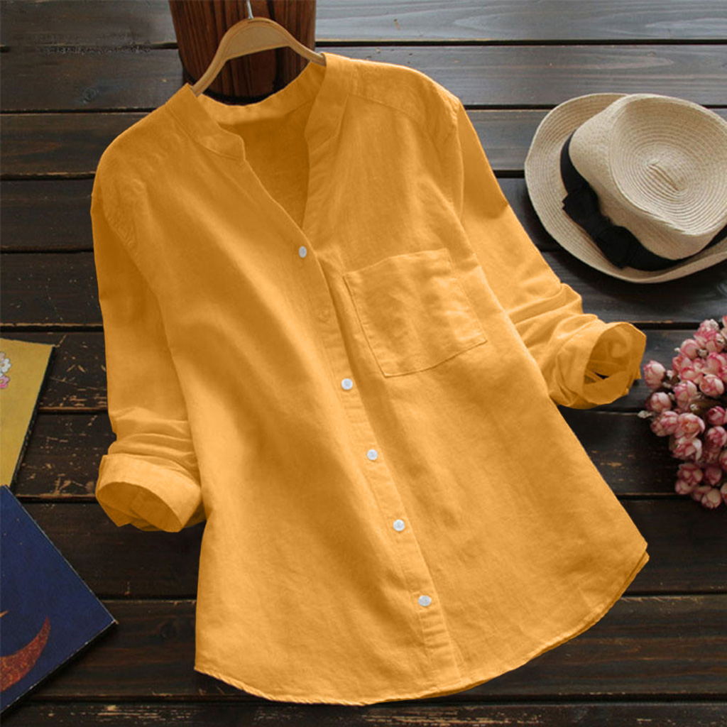 Yellow Summer Clothing - Women's Casual Retro Cotton And Linen