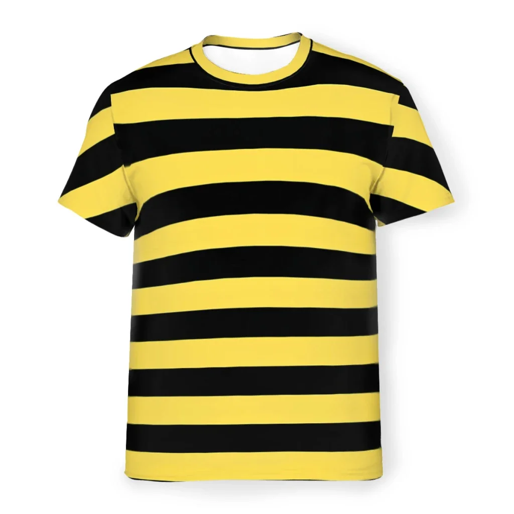Yellow Summer Clothing - Fashion Color Men's T-Shirt Bee Stripes