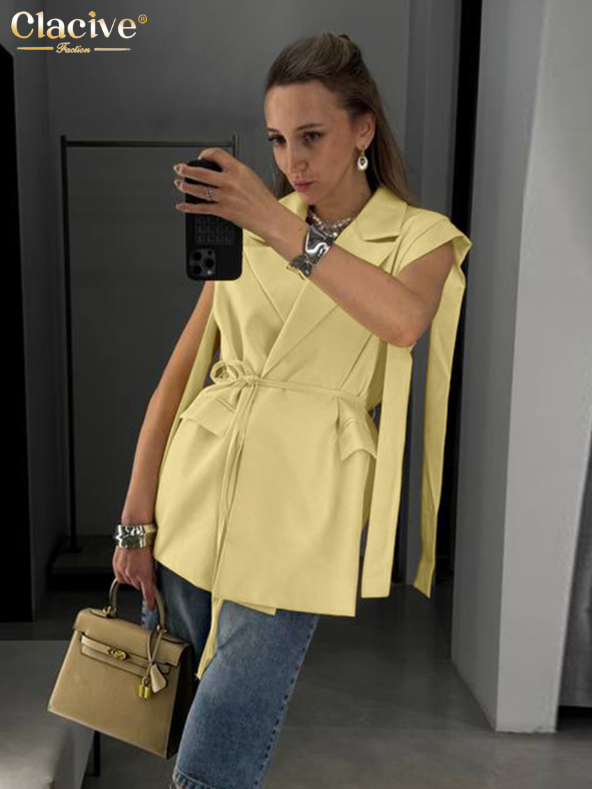 Clacive Fashion Loose Yellow W - Yellow Summer Clothing review and price