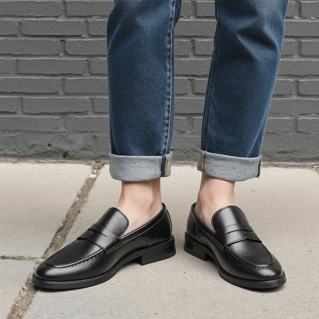 Men's Black Penny Loafers Clas - Summer Clothing Office review and price