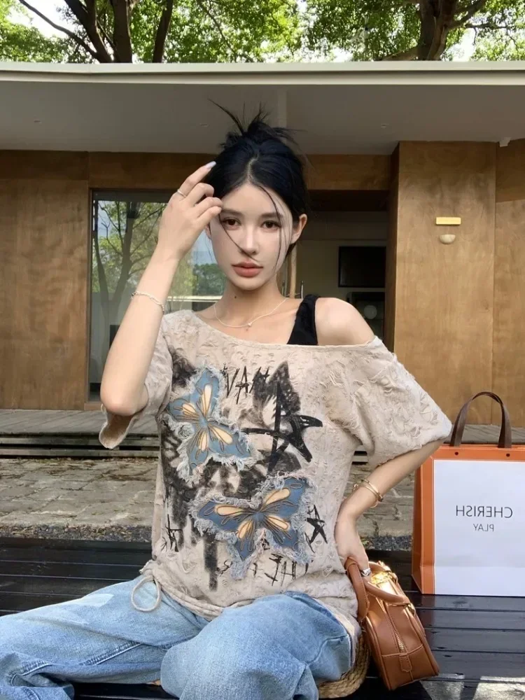 HOUZHOU Vintage Graphic T-shir - Summer Grunge Clothing review and price