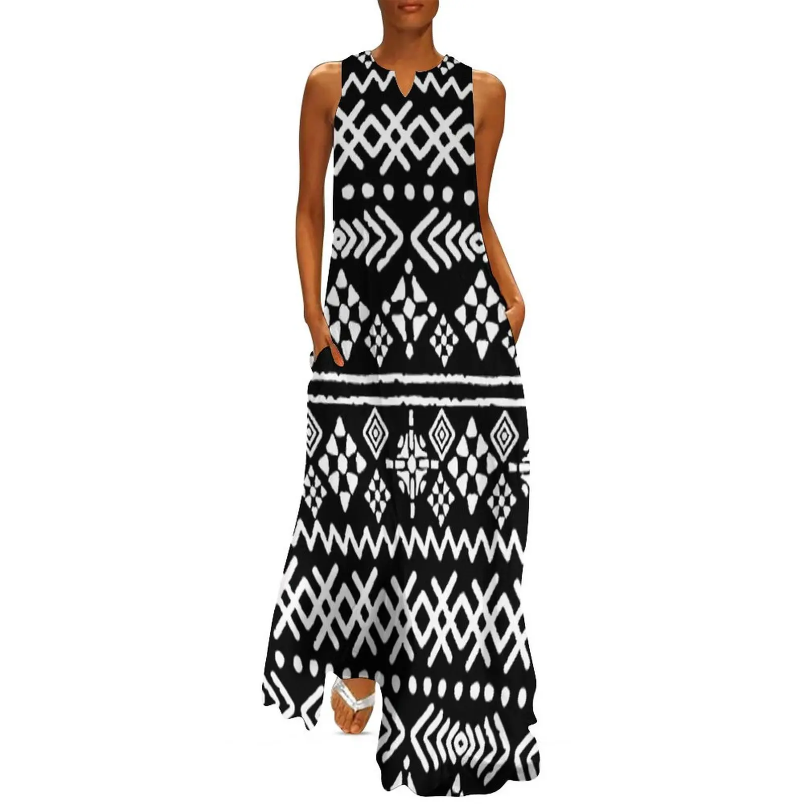 Vintage Ethnic Long Dress Red  - Yellow Summer Clothing review and price