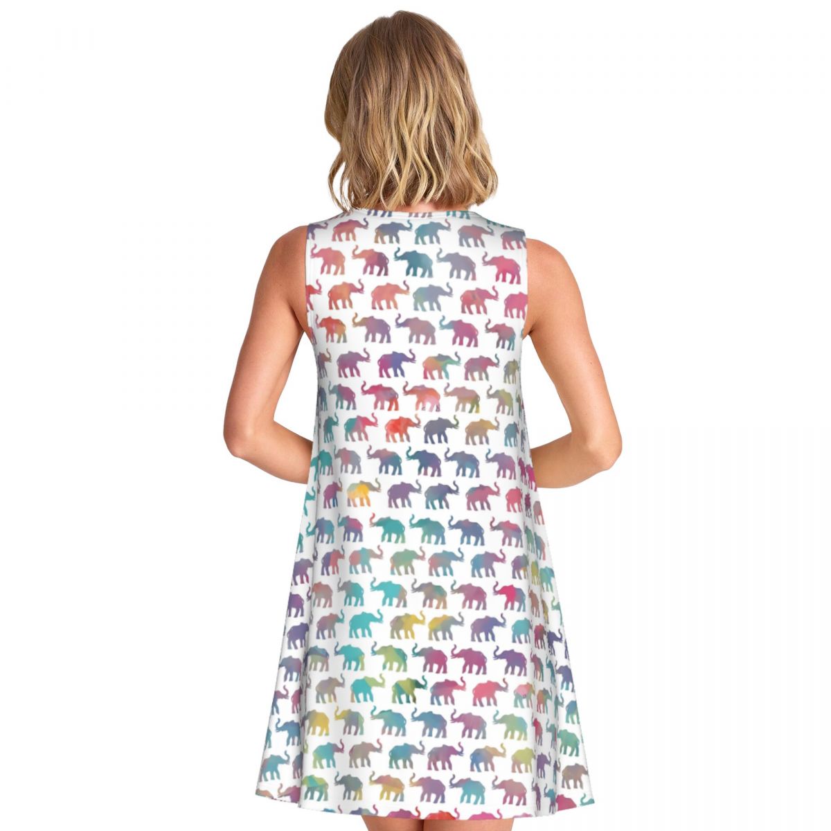 Colorful Elephant Tank Dress E - Summer Clothing Online review and price