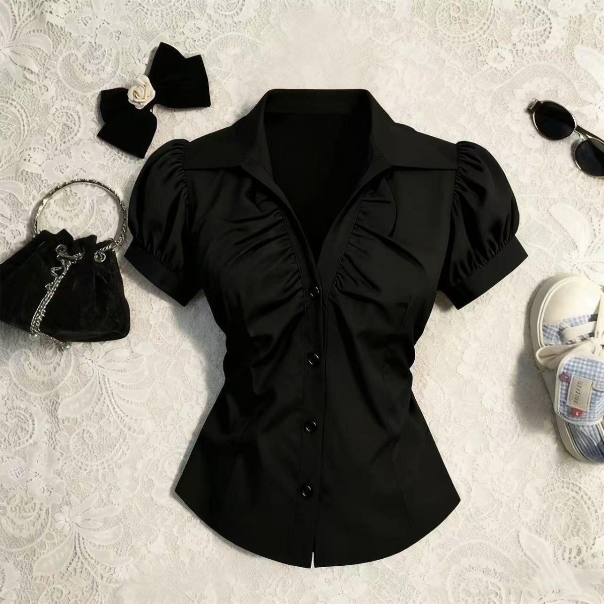 Womens Y2K Grunge Blouse Gothi - Summer Grunge Clothing review and price