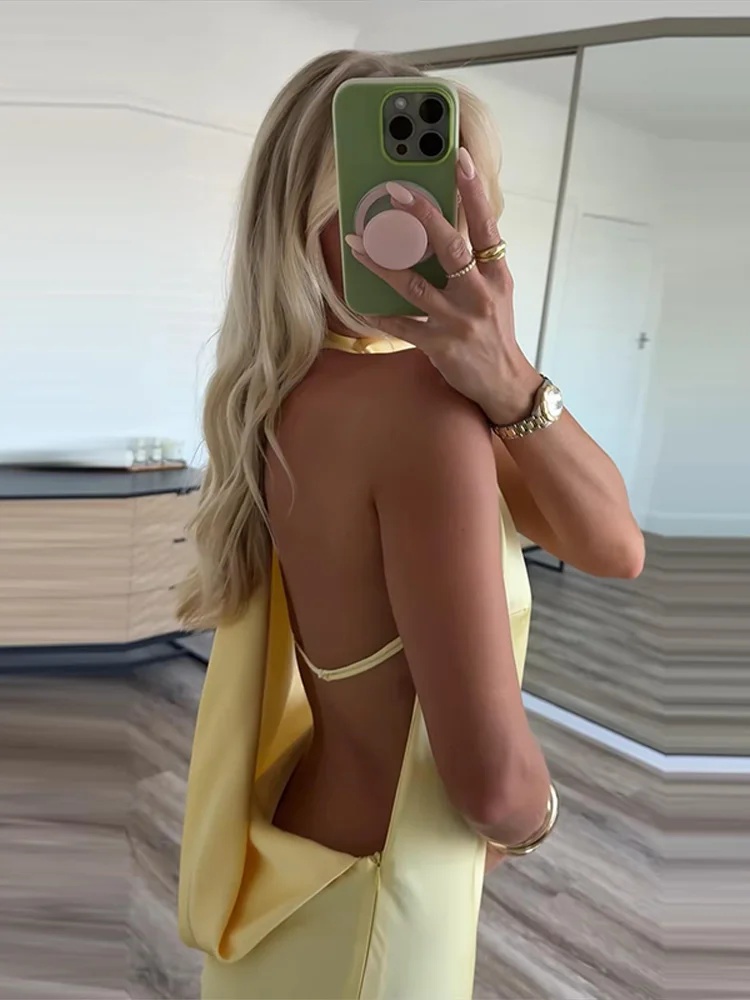 Women's Evening Party Long Dre - Yellow Summer Clothing review and price