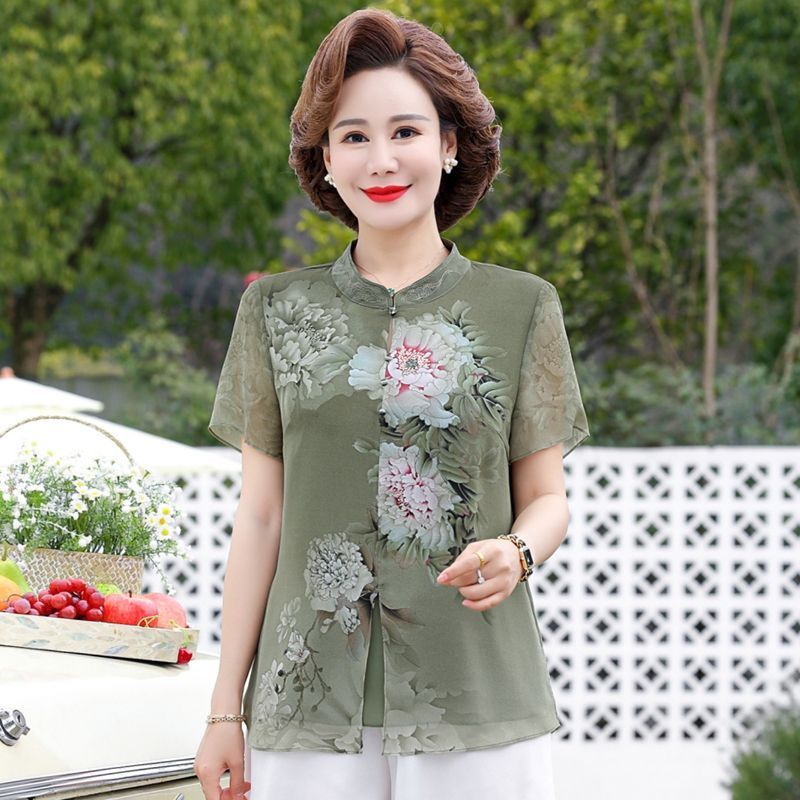 Elegant Chiffon Shirt Set for  - Summer Clothing For Women Over 60 review and price