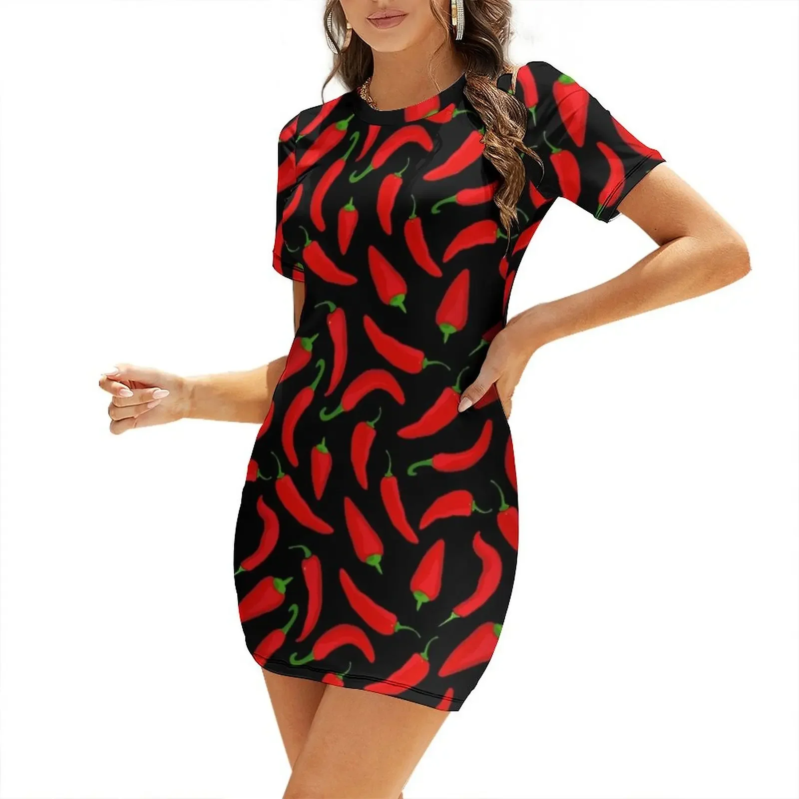 Red Chilli Pepper Pattern on B - Summer Clothing Online review and price