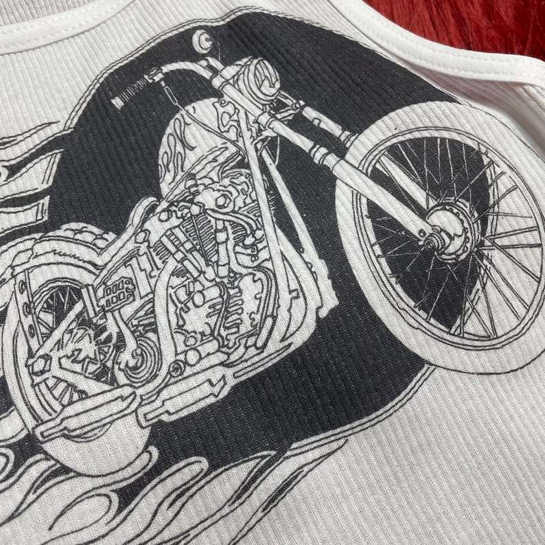 Ribbed Tank with Flamin’ Motor - Summer Grunge Clothing review and price