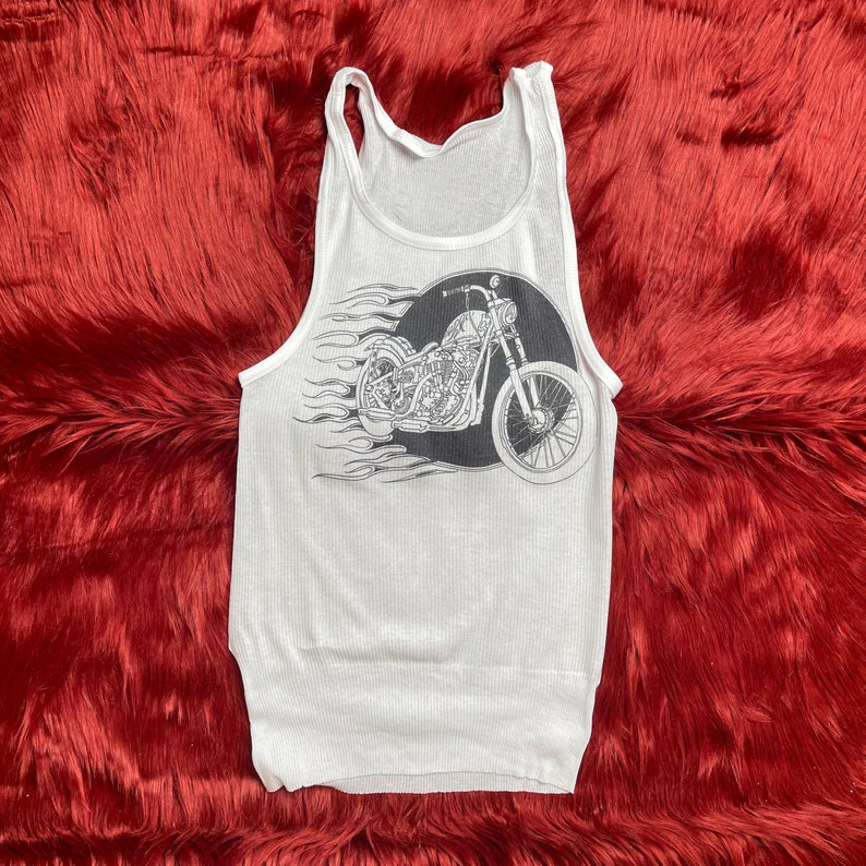 Ribbed Tank with Flamin’ Motor - Summer Grunge Clothing review and price