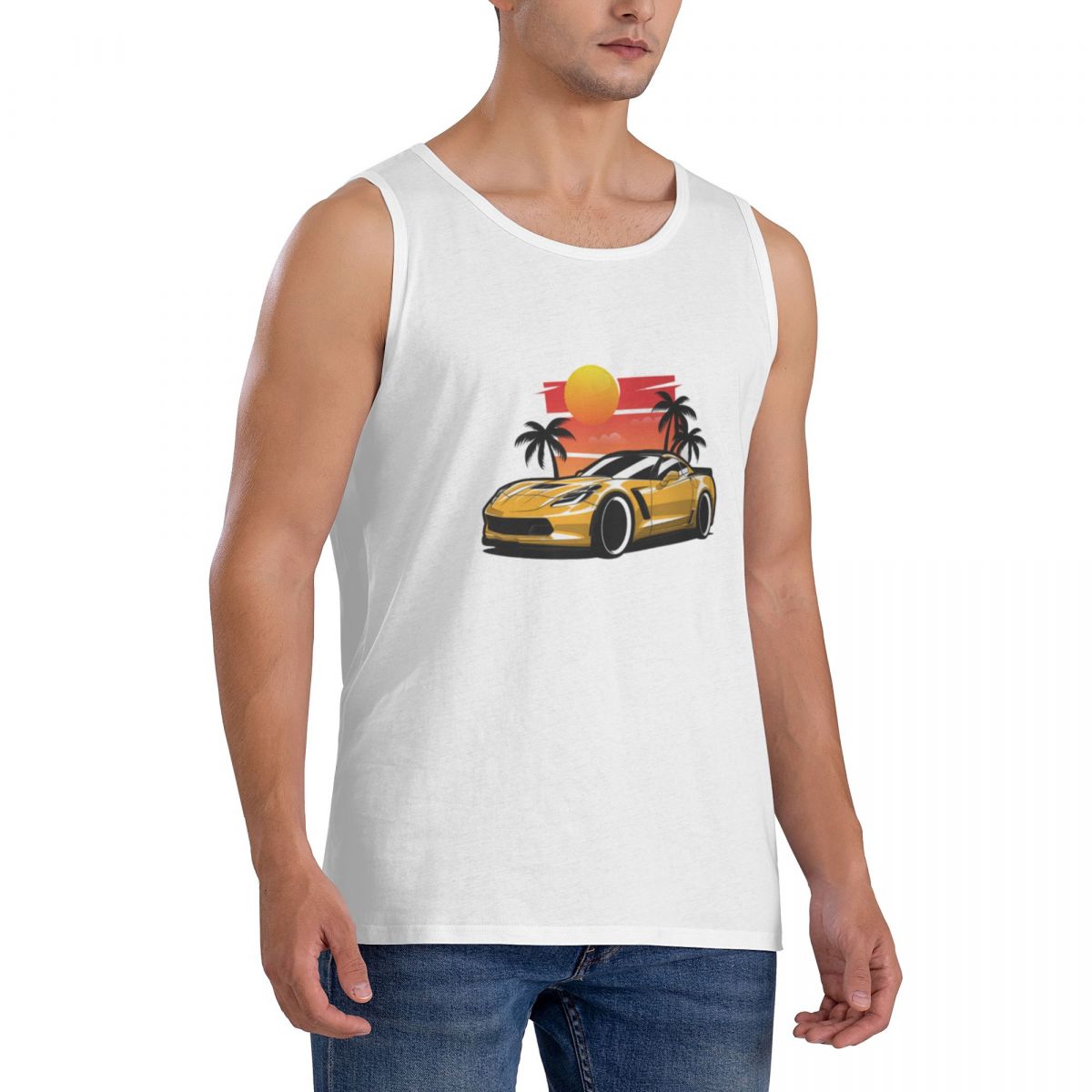 100% Cotton Yellow Corvette Z0 - Yellow Summer Clothing review and price