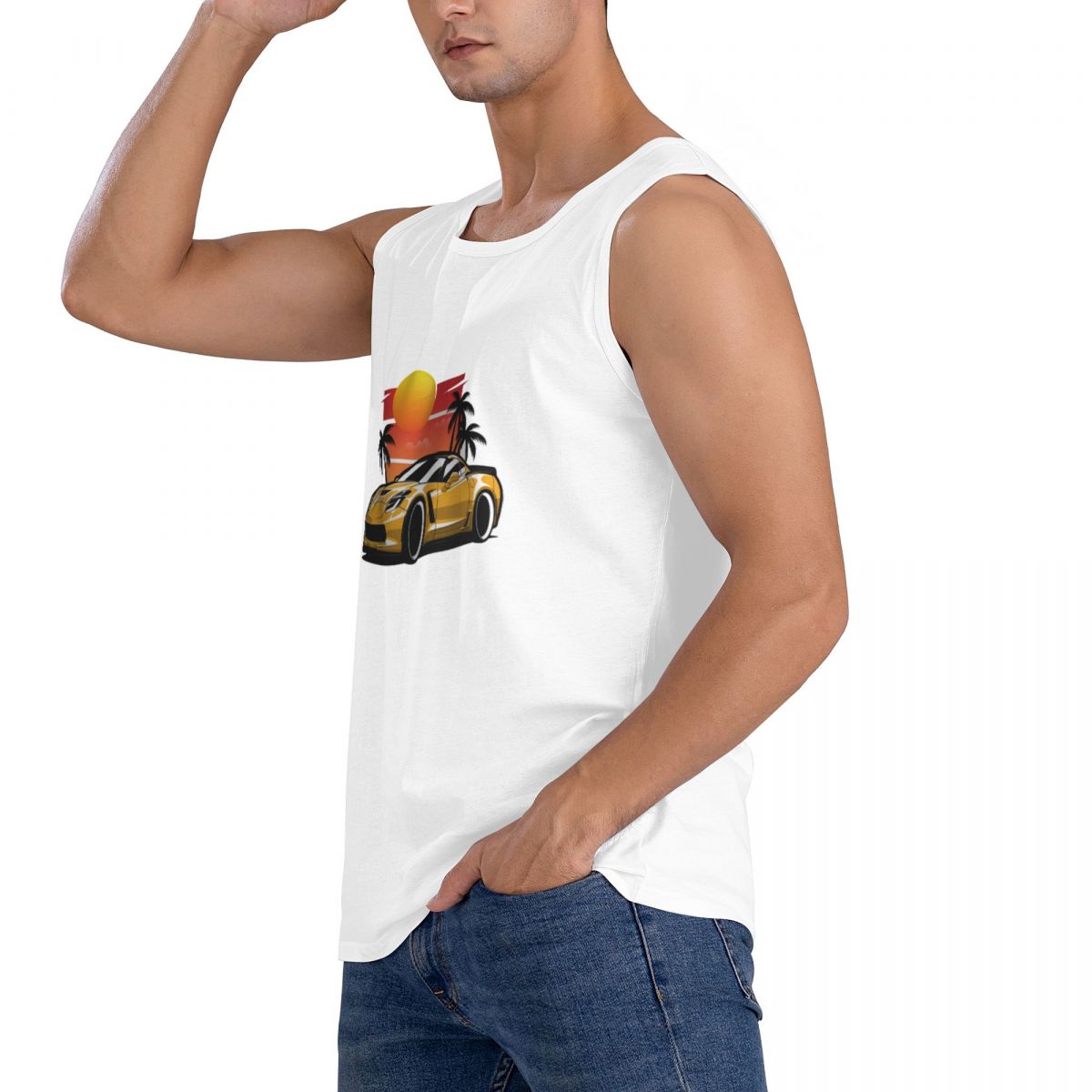 100% Cotton Yellow Corvette Z0 - Yellow Summer Clothing review and price