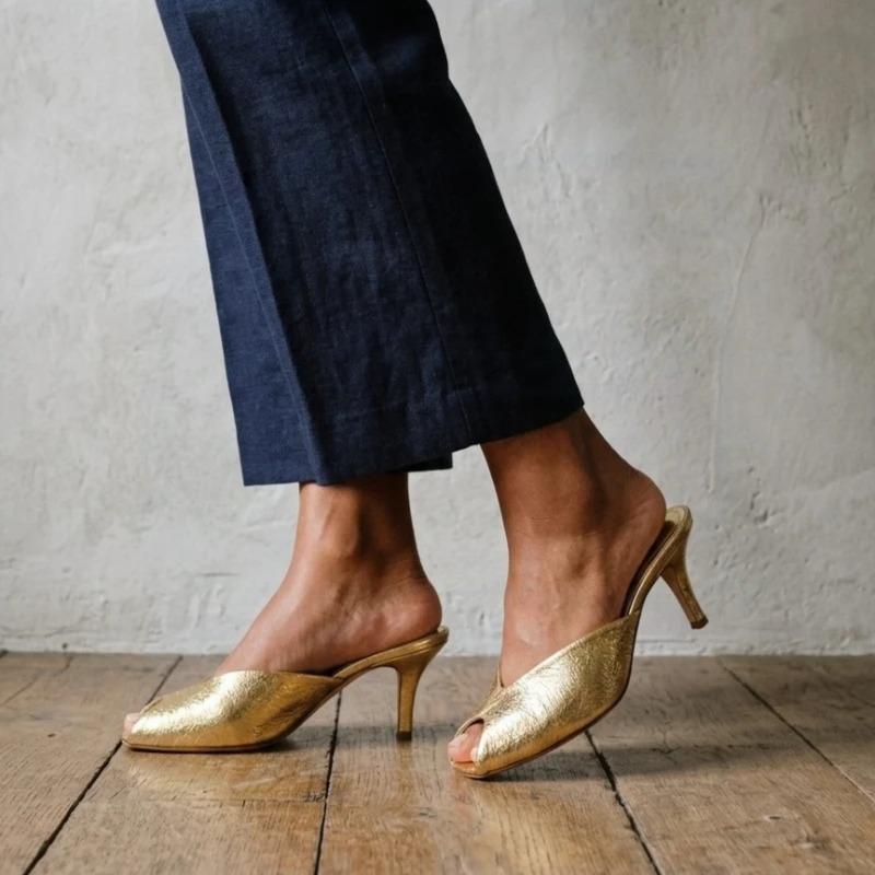 Women's Pumps Designer Gold Wo - Summer Clothing Elegant review and price